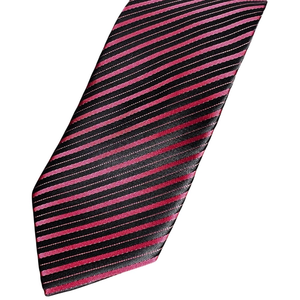 Bill Robinson Striped Necktie Red Black Woven Business Career Tie Christmas